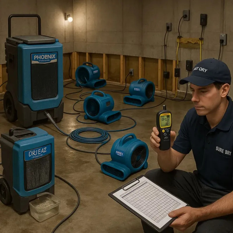Structural Drying and Dehumidification process in Edgewood, OH